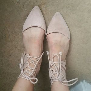 Pointed Toe Lace Up Flats
